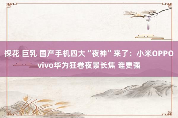 探花 巨乳 国产手机四大“夜神”来了：小米OPPOvivo华为狂卷夜景长焦 谁更强